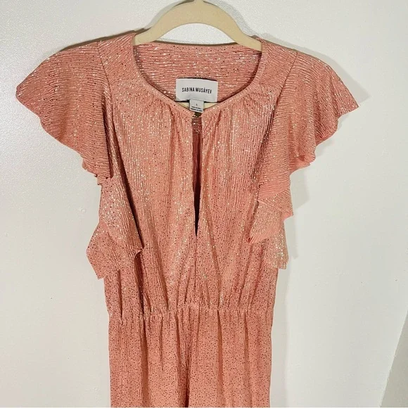 Sabina Musayev Topaz Flutter Sleeve Maxi Dress